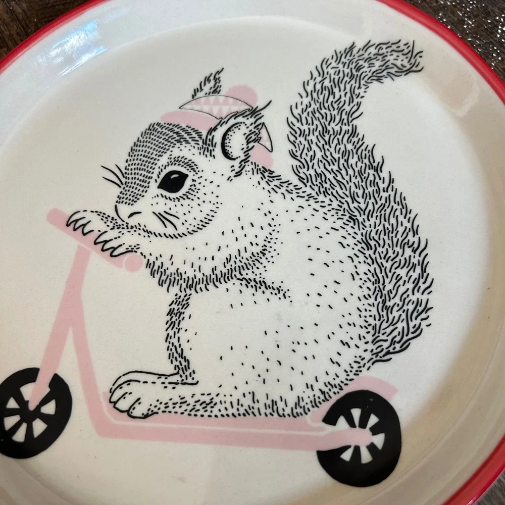 Bloomingville Mini Squirrel on Scooter Pottery Snack Plate Anthropologie  8in
